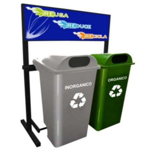 Estación de reciclaje de 2 contenedores ECOL-280-RT1
