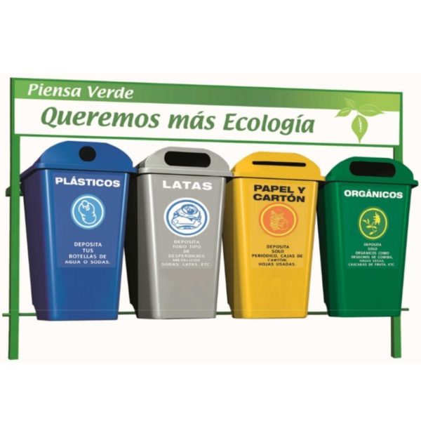 Estación de reciclaje de 4 contenedores ECOL-560-RT1