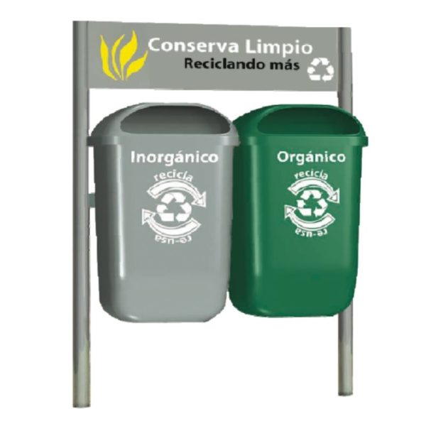 Estación de reciclaje de 2 contenedores EUROPA-100-HDG1