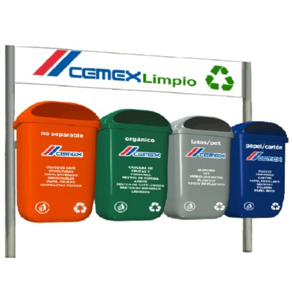 Estación de reciclaje de 4 contenedores EUROPA-200-HDG1