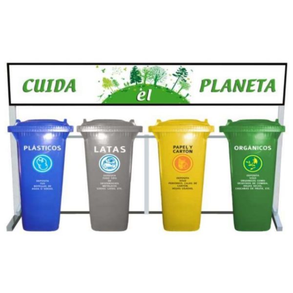 Estación de reciclaje de 4 contenedores ECOL-480-HD1