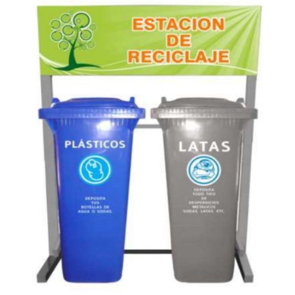 Estación de reciclaje de 2 contenedores ECOL-240-HD1