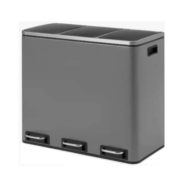 Bote Rectangular de acero inoxidable de 54 lts con 3 pedales